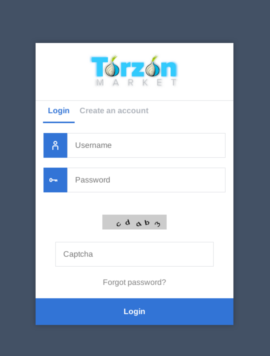Torzon market - login form